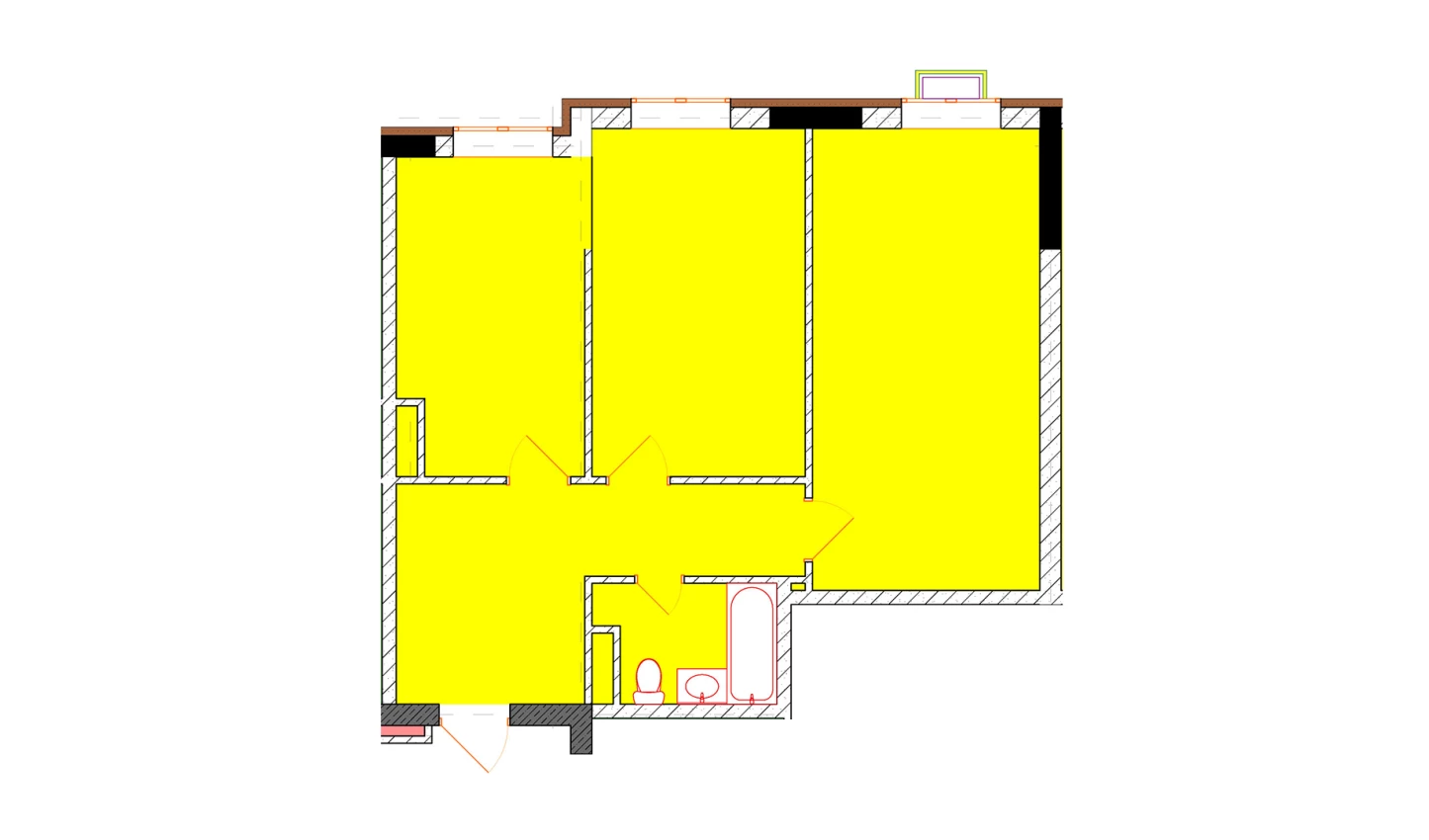 2-xonali xonadon 65 m²  1/9 qavat | Uchtepa Avenue Turar-joy majmuasi
