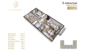 3-xonali xonadon 92.1 m² 5/7 qavat | Gulbadanbegim Turar-joy majmuasi 3-xonali xonadon 92.1 m² 5/7 qavat | Gulbadanbegim Turar-joy majmuasi