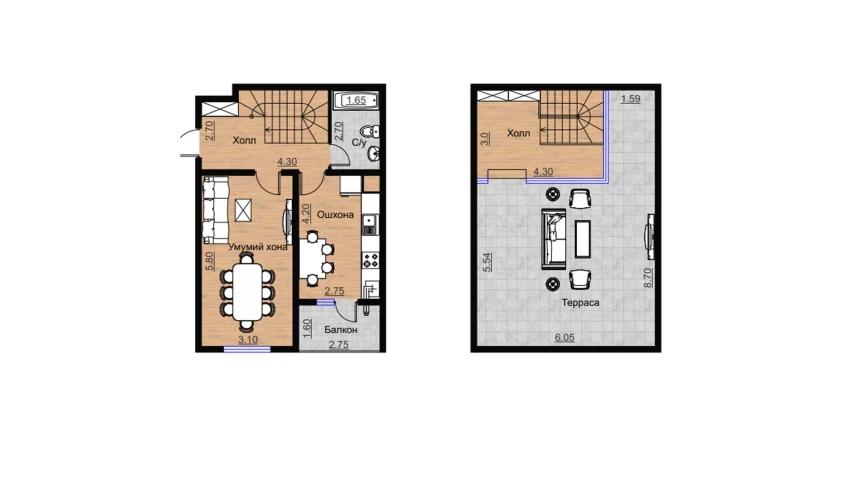 1-xonali xonadon 110.42 m²  16/16 qavat | BRILLIANT Turar-joy majmuasi