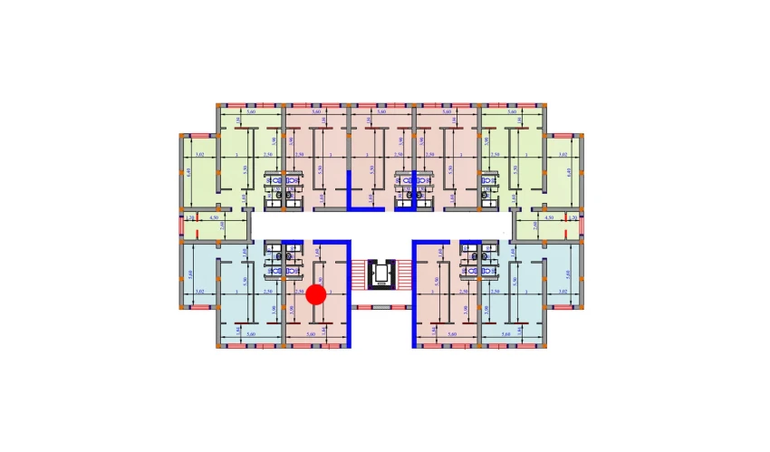 1-xonali xonadon 57.4 m²  1/9 qavat | SHOHSAROY Turar-joy majmuasi