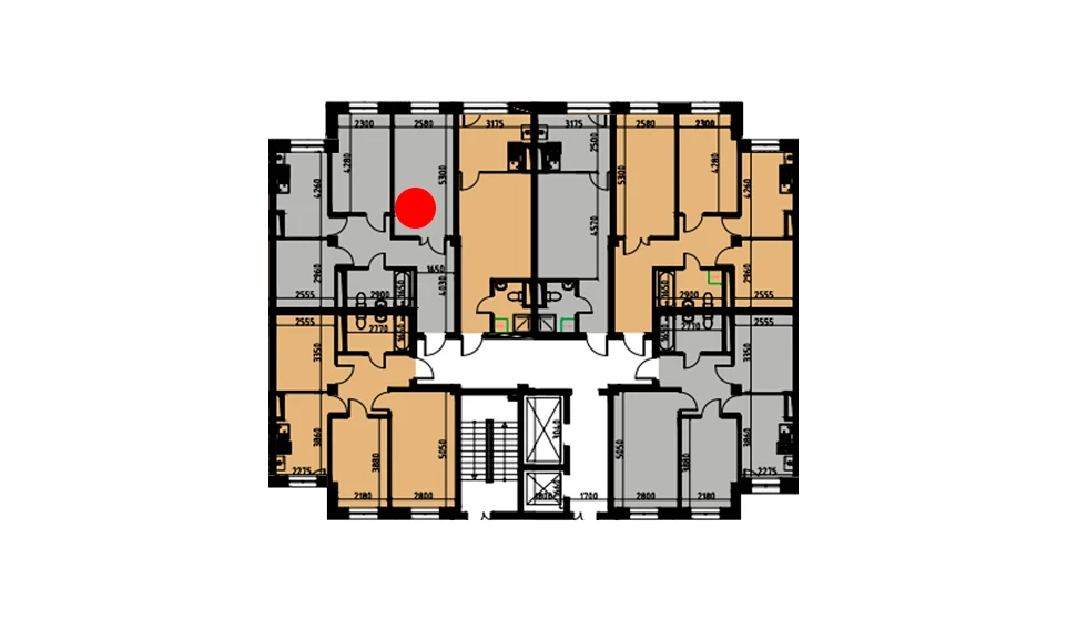 2-xonali xonadon 59.05 m²  1/10 qavat | YANGIOBOD RESIDENCE Turar-joy majmuasi