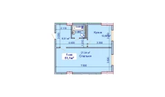 1-комн. квартира 51.1 м²  1/9 этаж | Жилой комплекс SHAYX-UL OLAM