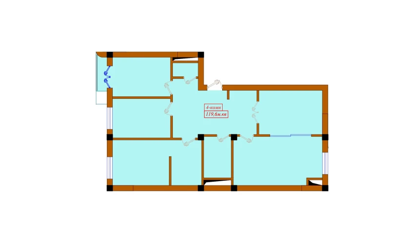 4-xonali xonadon 119.6 m²  10/11 qavat | Aviasozlar Plaza Turar-joy majmuasi