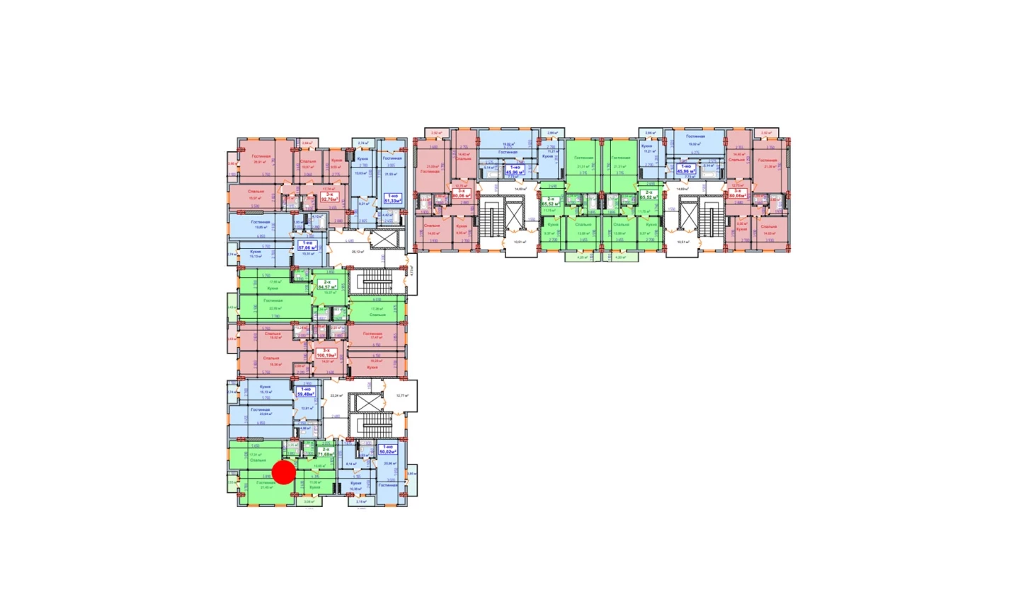 2-комн. квартира 71.68 м²  9/9 этаж | Жилой комплекс SHAYX-UL OLAM