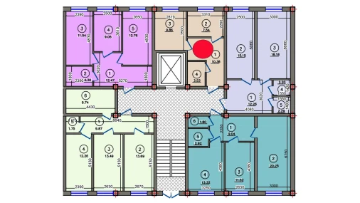 2-комнатная квартира 31.29 м²  1/10 этаж | Жилой комплекс Qibray City