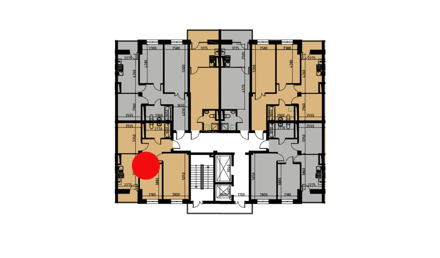 2-комн. квартира 53.27 м²  9/10 этаж | Жилой комплекс YANGIOBOD RESIDENCE