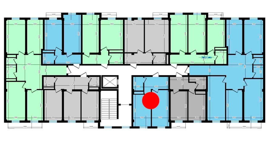 1-xonali xonadon 44.68 m²  3/10 qavat | Ko'kcha-Oqtepa Turar-joy majmuasi