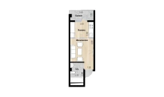 1-xonali xonadon 57.56 m²  7/7 qavat | Bochka Resort Turar-joy majmuasi