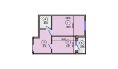 1-xonali xonadon 41.26 m² 6/10 qavat | Qibray City Turar-joy majmuasi 1-xonali xonadon 41.26 m² 6/10 qavat | Qibray City Turar-joy majmuasi