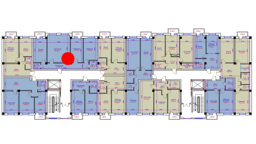 3-комн. квартира 99.67 м²  6/10 этаж | Жилой комплекс Ko'kcha-Oqtepa