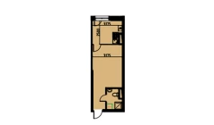 1-xonali xonadon 28.04 m²  2/10 qavat | YANGIOBOD RESIDENCE Turar-joy majmuasi