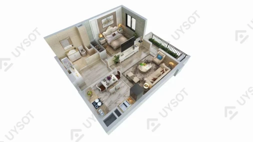 2-xonali xonadon 52.95 m²  1/11 qavat | TANG SAROY Turar-joy majmuasi