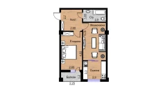 2-комн. квартира 53.34 м²  11/16 этаж | Жилой комплекс BRILLIANT