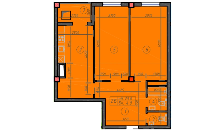 1-комнатная квартира 73 м²  4/12 этаж | Жилой комплекс Sokin hayot