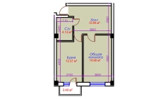 1-комн. квартира 46.5 м²  7/10 этаж | Жилой комплекс Ko'kcha-Oqtepa