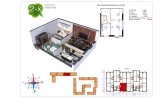 2-xonali xonadon 50.4 m²  4/9 qavat | Uchtepa Avenue Turar-joy majmuasi