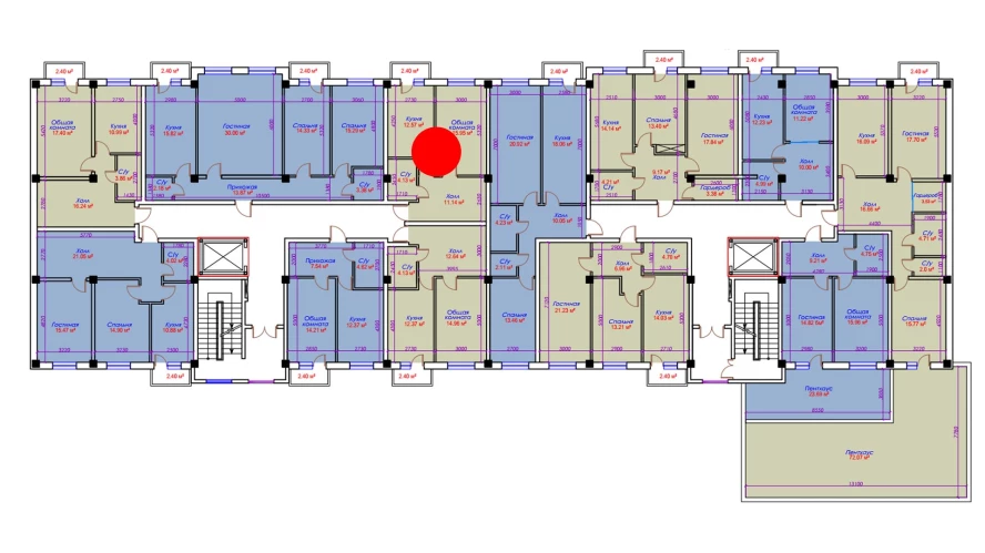 1-комн. квартира 46.19 м²  3/10 этаж | Жилой комплекс Ko'kcha-Oqtepa