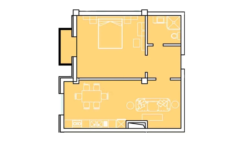 3-xonali xonadon 65.72 m²  2/8 qavat | Ziynat Capital Turar-joy majmuasi