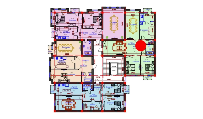 3-xonali xonadon 122 m²  7/10 qavat | AFROSIYOB Turar-joy majmuasi