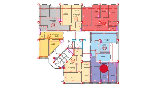 2-xonali xonadon 64.9 m²  1/14 qavat | Al-Barakat Turar-joy majmuasi