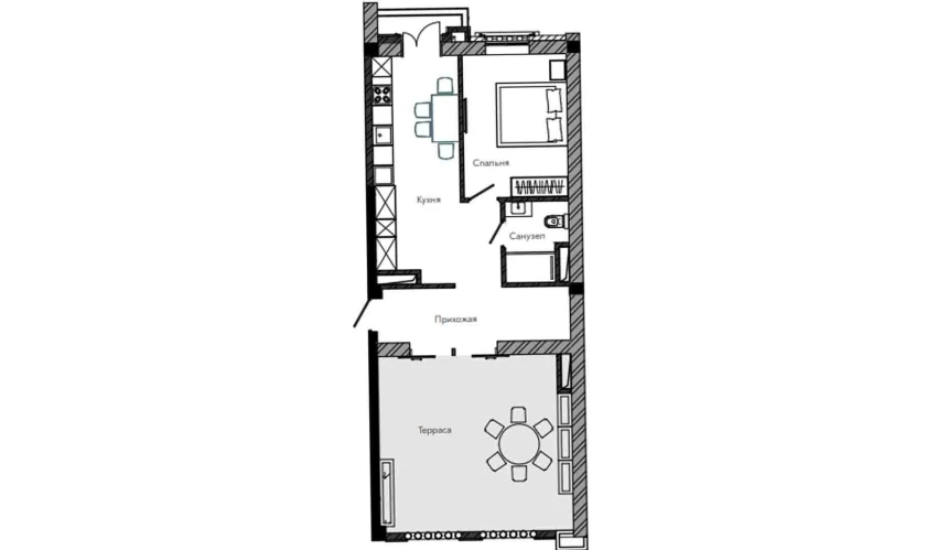 1-комнатная квартира 84.02 м²  13/13 этаж | Жилой комплекс NEW AVENUE estates