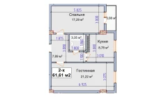2-xonali xonadon 61.61 m² 8/9 qavat | SHAYX-UL OLAM Turar-joy majmuasi 2-xonali xonadon 61.61 m² 8/9 qavat | SHAYX-UL OLAM Turar-joy majmuasi