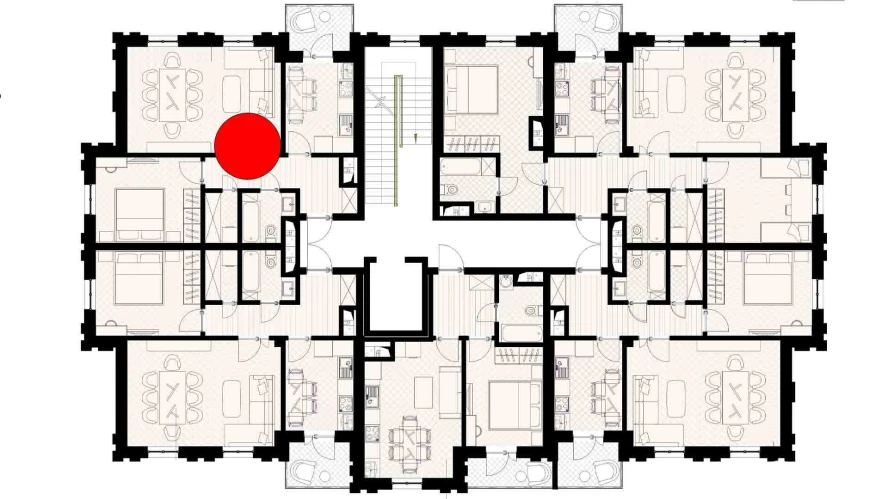 2-комн. квартира 59.94 м²  3/9 этаж | Жилой комплекс SHARQ