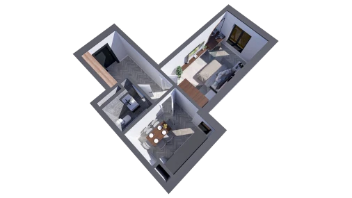 1-xonali xonadon 40.2 m²  5/10 qavat | TWINS Turar-joy majmuasi