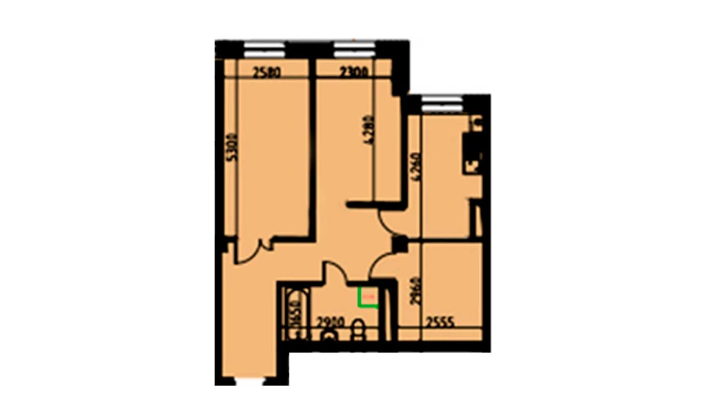 2-комн. квартира 59.05 м²  2/10 этаж | Жилой комплекс YANGIOBOD RESIDENCE