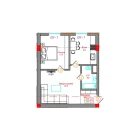2-комн. квартира 58 м²  3/12 этаж | Жилой комплекс CHINARA PARK