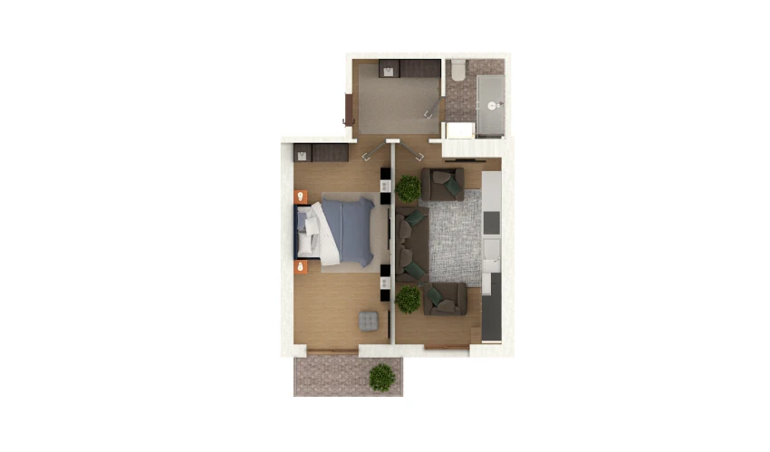 2-комнатная квартира 49.13 м²  10/13 этаж | Жилой комплекс Al-Qasr