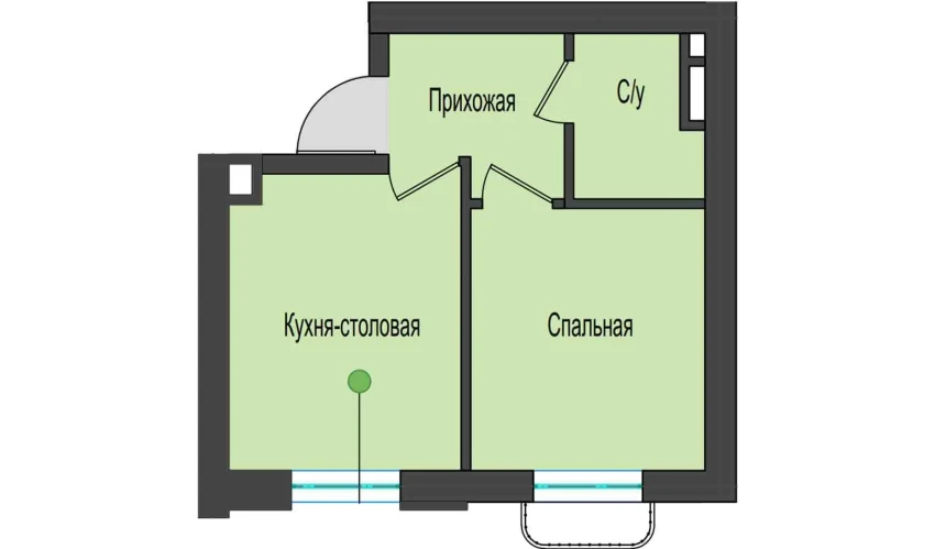 1-xonali xonadon 29 m²  3/5 qavat | Shahri Kitob City Turar-joy majmuasi