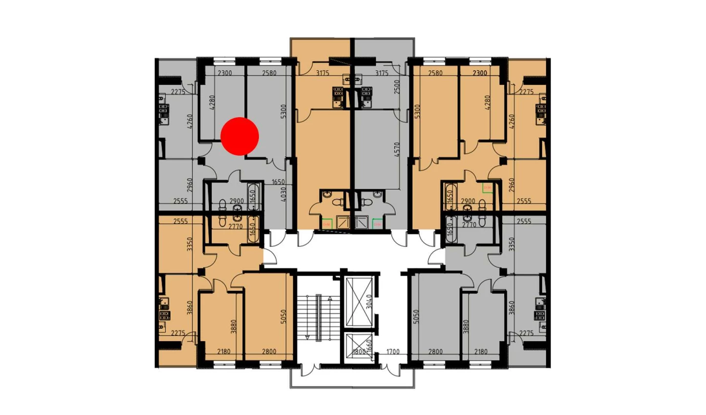 2-комн. квартира 60.35 м²  9/10 этаж | Жилой комплекс YANGIOBOD RESIDENCE