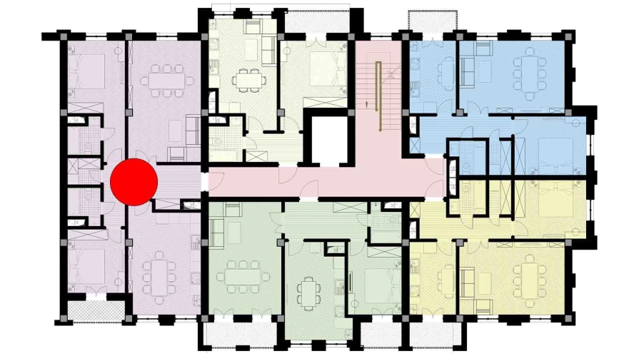 3-xonali xonadon 100.6 m²  2/9 qavat | SHARQ Turar-joy majmuasi