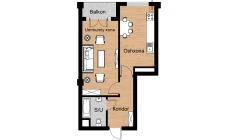 1-xonali xonadon 45.6 m²  11/16 qavat | Musaffo Turar-joy majmuasi