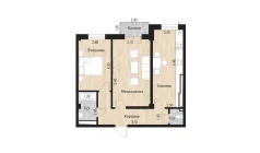 2-xonali xonadon 65.73 m²  4/10 qavat | Ko'kcha-Oqtepa Turar-joy majmuasi