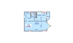 1-комн. квартира 56.3 м²  8/9 этаж | Жилой комплекс SHAYX-UL OLAM