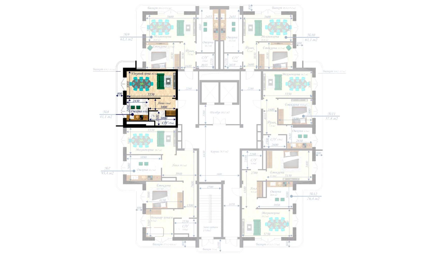 1-комн. квартира 41.1 м²  5/13 этаж | Жилой комплекс MEGAPOLIS С2