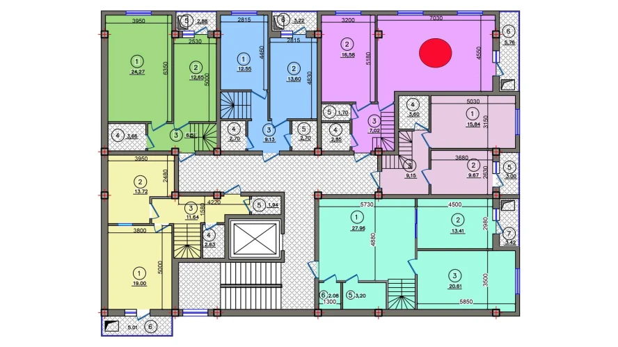 1-xonali xonadon 65.89 m²  10/10 qavat | Qibray City Turar-joy majmuasi