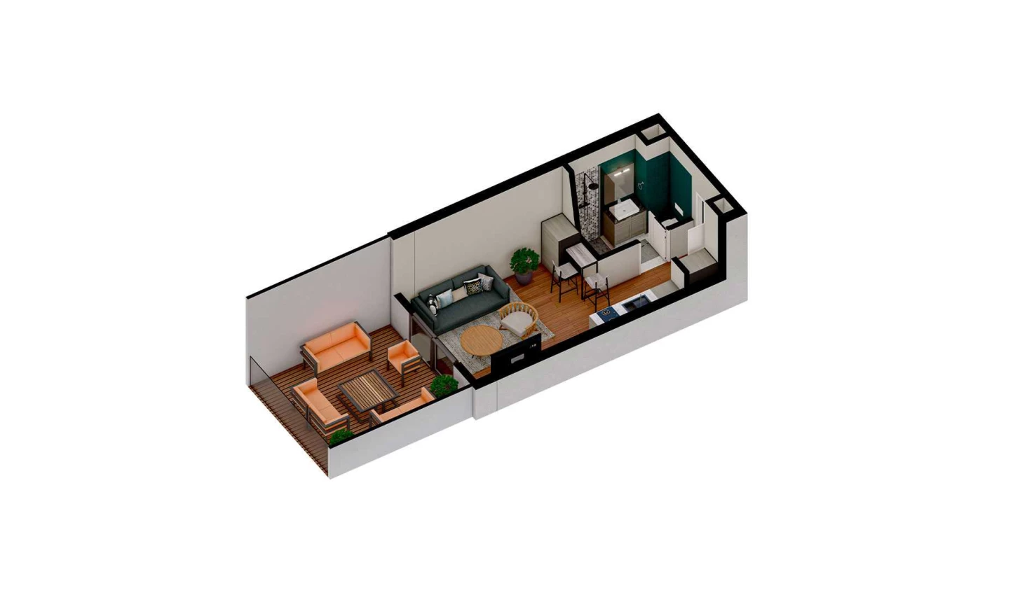 1-комн. квартира 27.94 м² 1/6 этаж | Жилой комплекс TUSHLAR VODIYSI 1-комн. квартира 27.94 м² 1/6 этаж | Жилой комплекс TUSHLAR VODIYSI