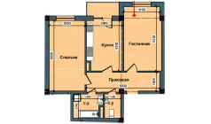 2-xonali xonadon 75 m²  4/11 qavat | NUR BARAKA Turar-joy majmuasi