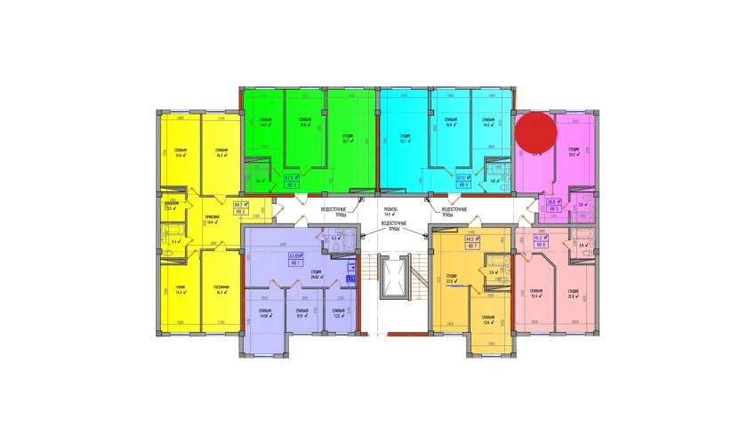 3-xonali xonadon 39.8 m²  1/9 qavat | Yuksalish Nurafshon Turar-joy majmuasi