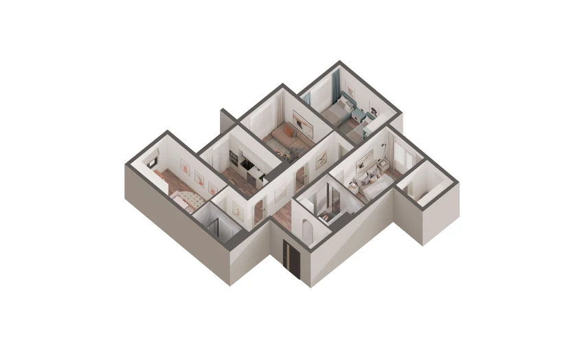 4-комнатная квартира 83.9 м²  3/16 этаж | Жилой комплекс BASHKENT