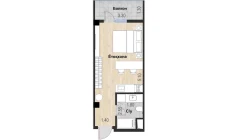 1-xonali xonadon 28.96 m²  6/7 qavat | Bochka Resort Turar-joy majmuasi