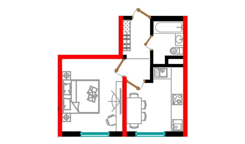 1-комнатная квартира 30.7 м²  1/12 этаж | Жилой комплекс Aman Residence