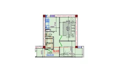 2-комн. квартира 55.45 м²  4/9 этаж | Жилой комплекс ZAR ZAMONAVIY UYLAR