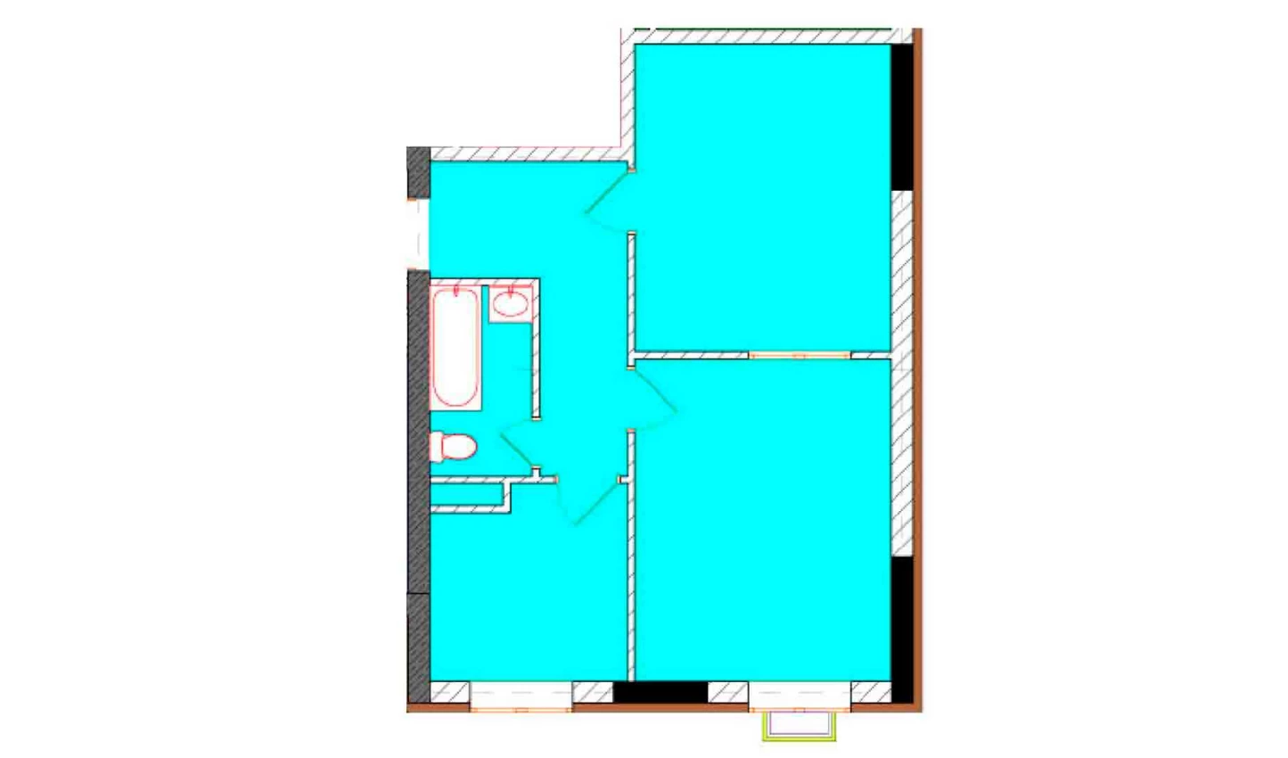 2-xonali xonadon 50 m²  1/9 qavat | Uchtepa Avenue Turar-joy majmuasi