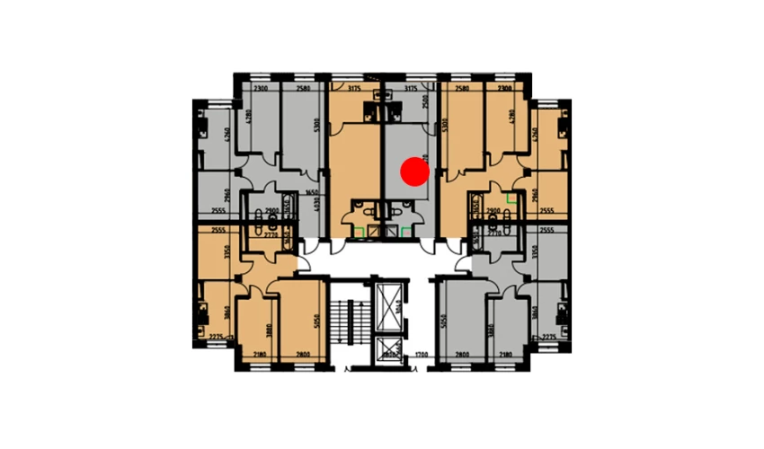 1-xonali xonadon 29.14 m²  1/10 qavat | YANGIOBOD RESIDENCE Turar-joy majmuasi