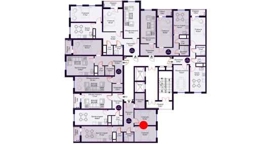 3-комнатная квартира 67.25 м²  14/16 этаж | Жилой комплекс Crystal Avenue