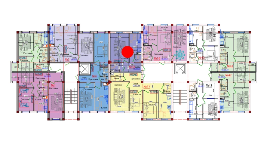 1-комн. квартира 53.38 м²  1/9 этаж | Жилой комплекс ZAR ZAMONAVIY UYLAR